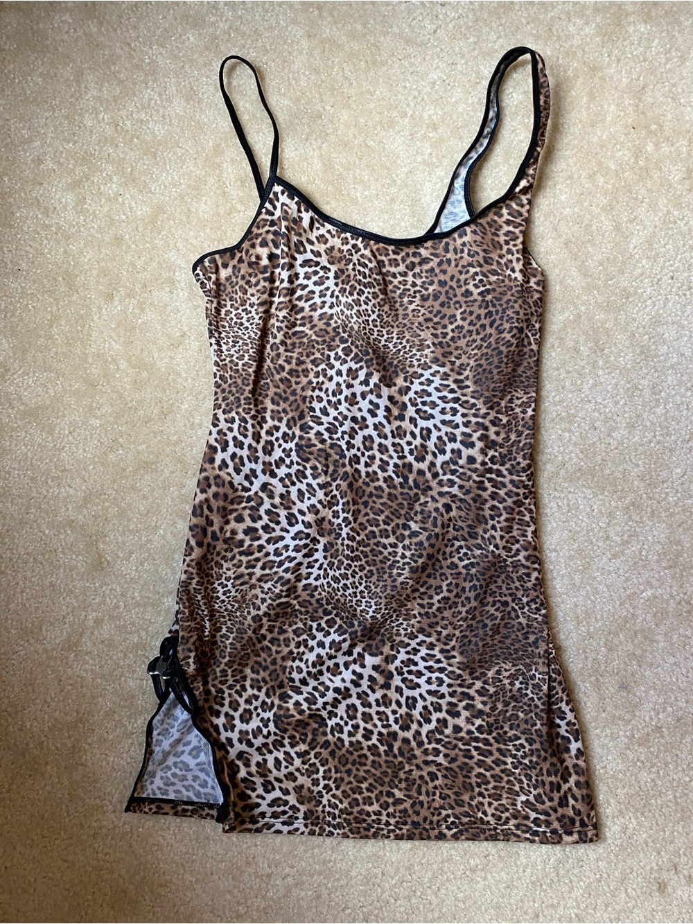 Seduction by Frederick’s of Hollywood Leopard Print Slip Chemise Lingerie Size S